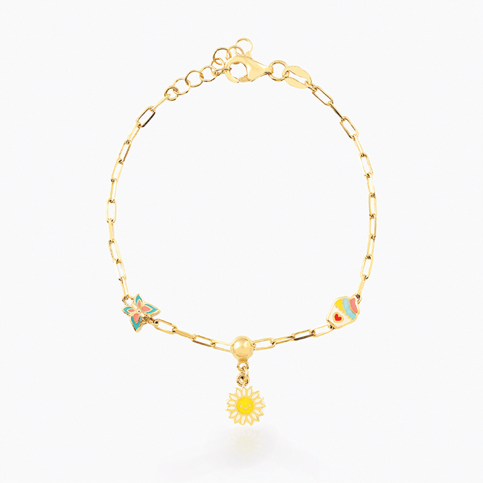 Papatya Sallantılı Figürlü Çocuk Bilekliği - Melike