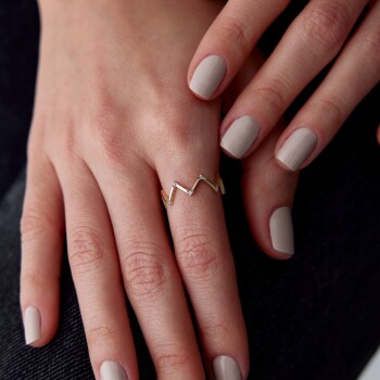 Parça Taşlı Zig Yüzük - Rayna