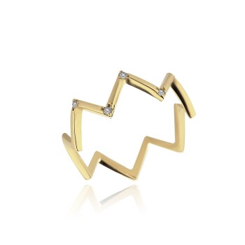 Parça Taşlı Zig Yüzük - 4