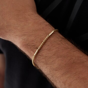 Parçalı Motifli Erkek Bileklik - Taç