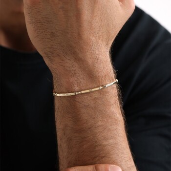 Parçalı Plaka Erkek Bileklik - 3