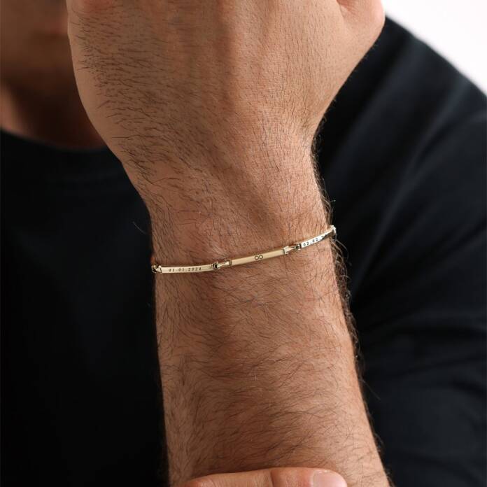 Parçalı Plaka Erkek Bileklik - 3