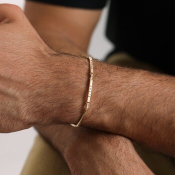 Parçalı Plaka Erkek Bileklik - 4