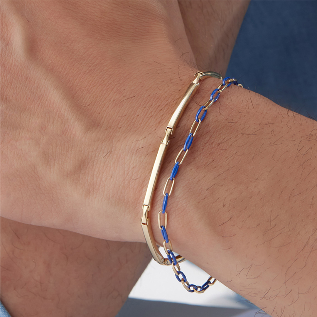 Parçalı Plaka Erkek Bileklik - 5