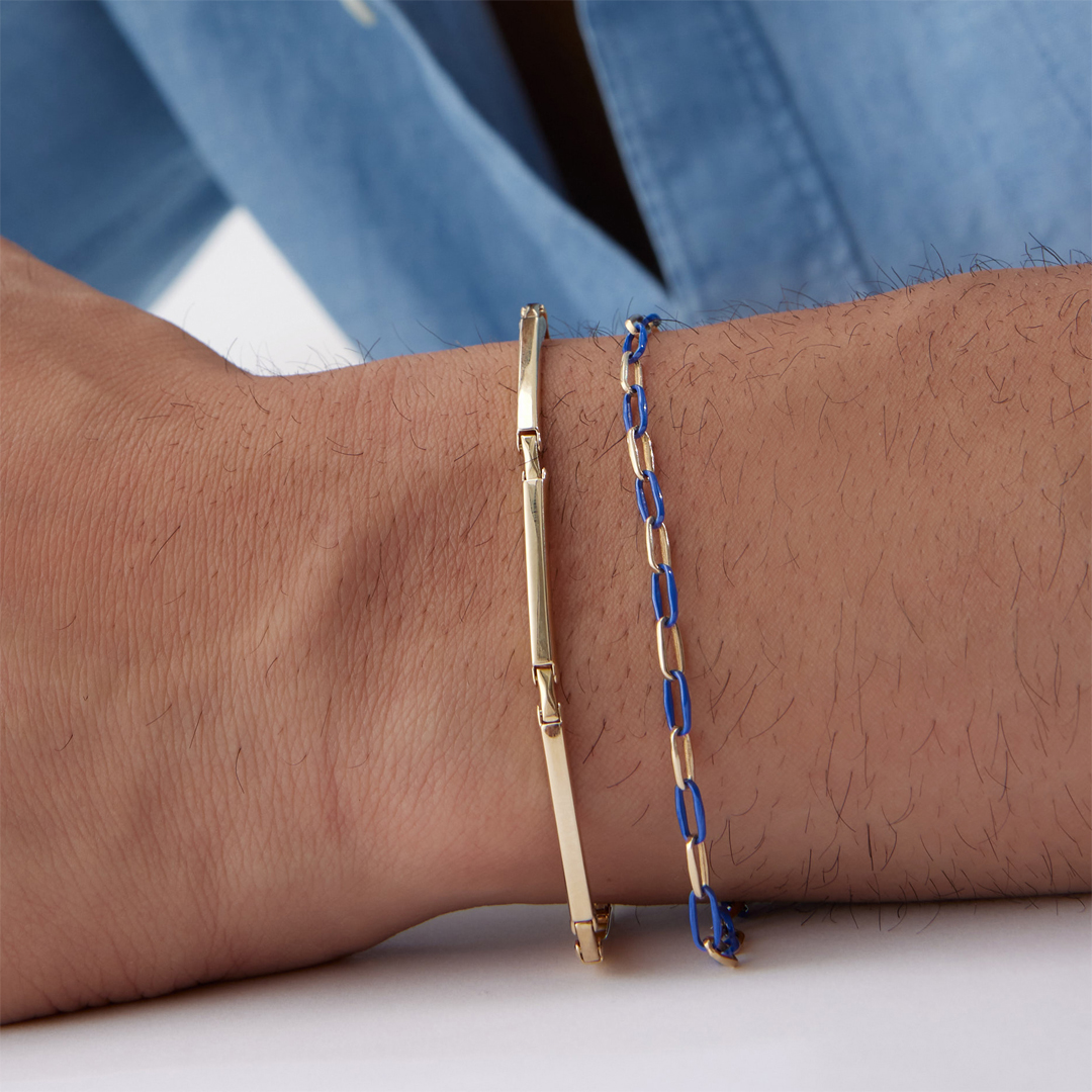 Parçalı Plaka Erkek Bileklik - 6