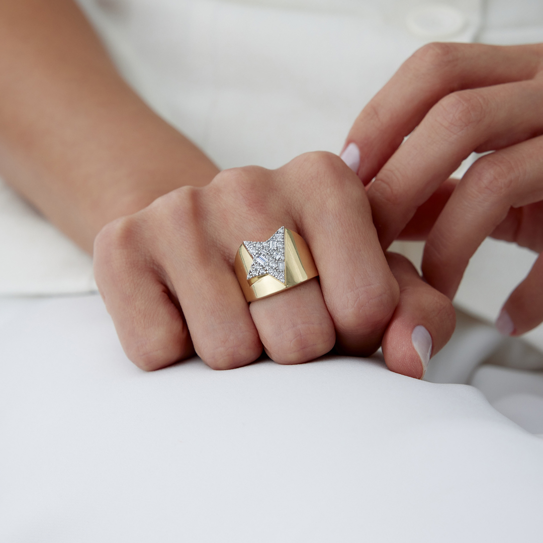 Parçalı Yarım Yıldız Yüzük - 2