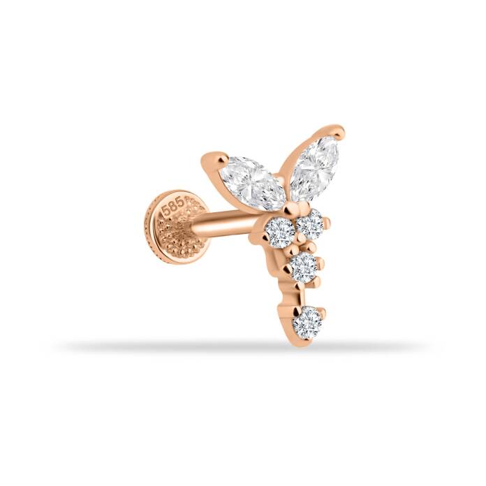 Parıltı Kelebek Minimal Tragus Piercing - 1