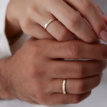 Parlak Başak Çift Alyans - Tülay Alyans