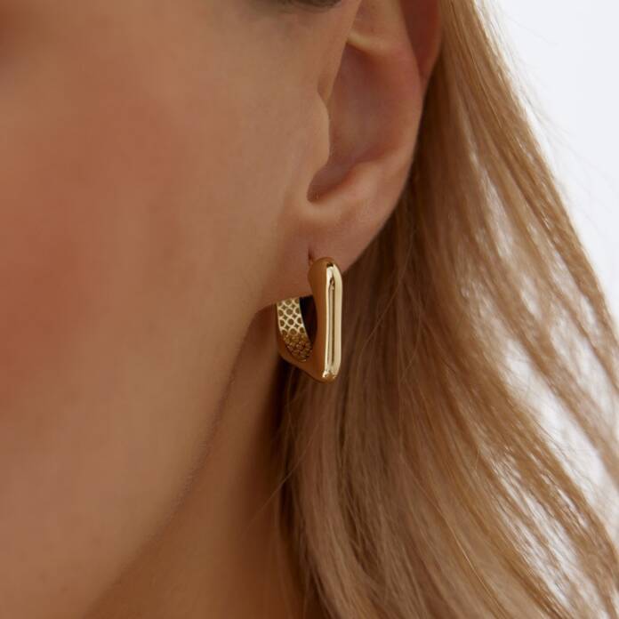 Parlak Kare J Küpe - 2