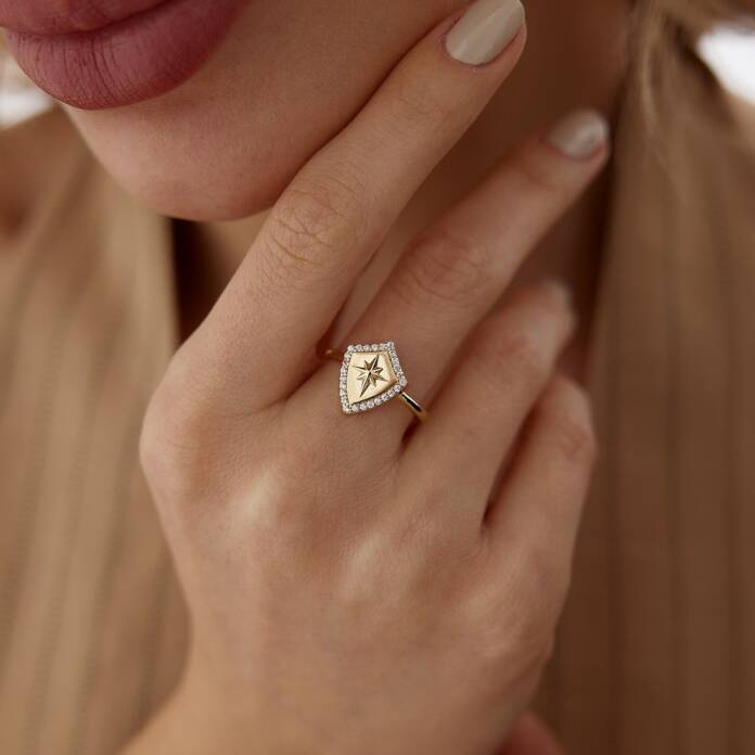 Parlak Kutupyıldızlı Kalkan Yüzük - 2