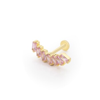 Pembe Baget Taş Model Tragus Piercing - Alen