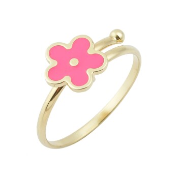 Pembe Çiçekli Çocuk Yüzüğü - Melike