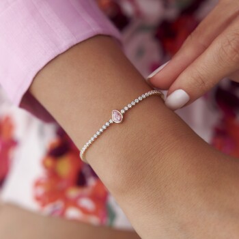 Pembe Damla Taşlı Su Yolu Bileklik - Rayna