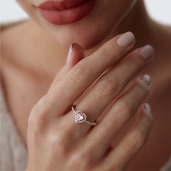 Pembe Kalp Yüzük - Rayna