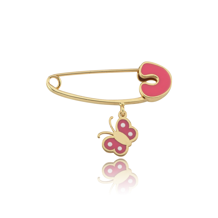 Pembe Kelebek Bebek İğnesi - Melike