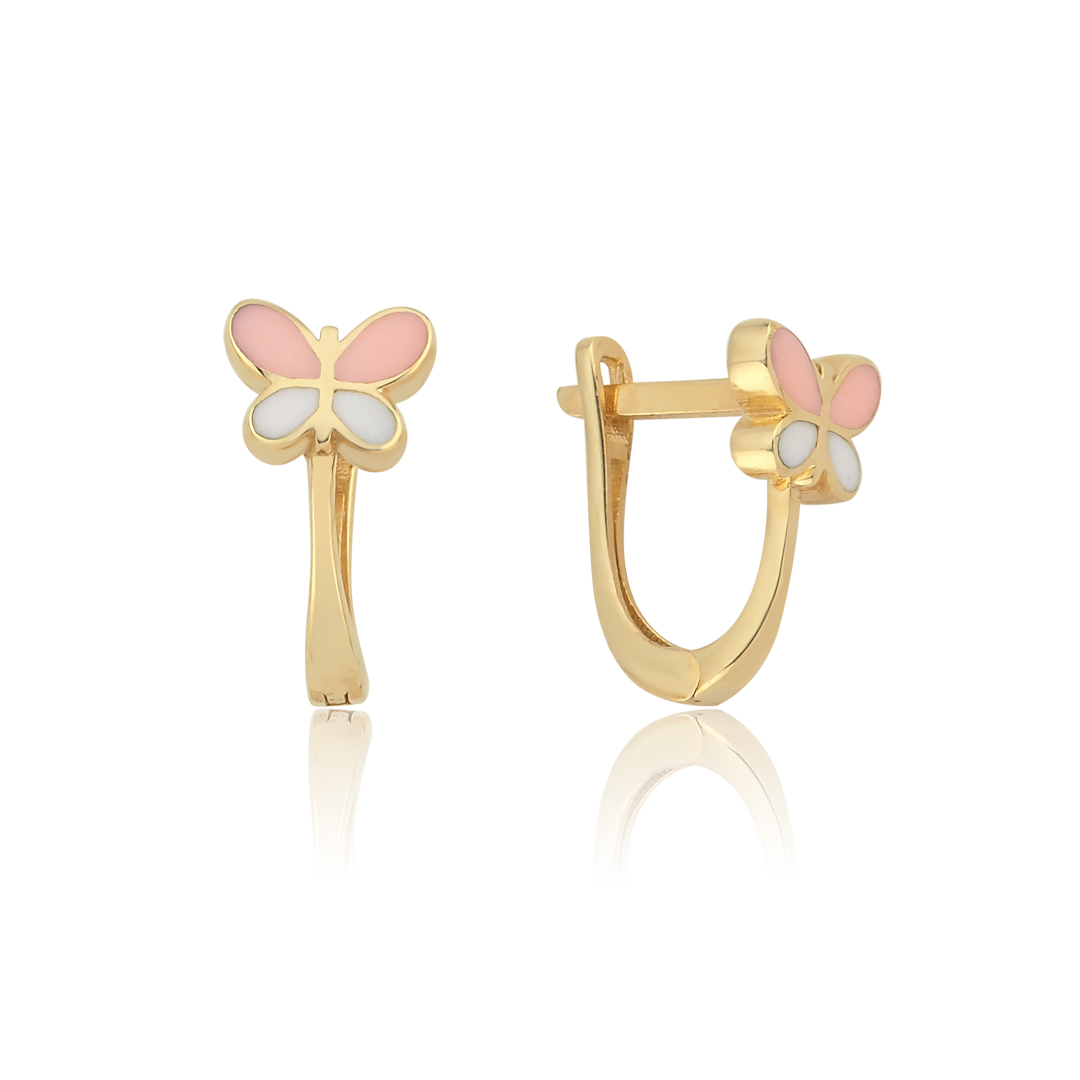 Pembe Kelebek Çocuk Küpesi - 1