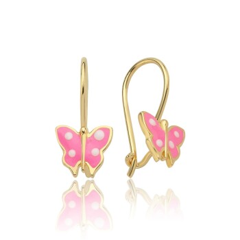 Pembe Kelebek Çocuk Küpesi - Koçak