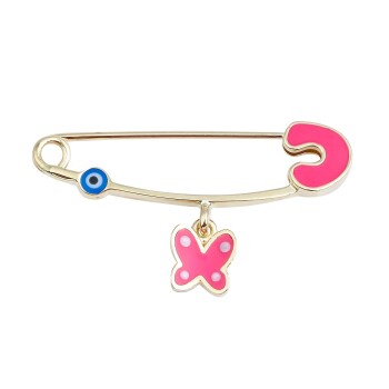 Pembe Kelebek Gözlü Bebek İğnesi - Melike