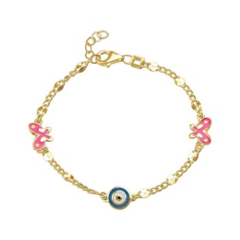 Pembe Kelebekli Çocuk Bilekliği - Melike