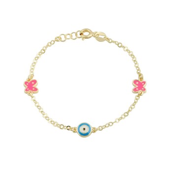 Pembe Kelebekli Çocuk Bilekliği - Melike