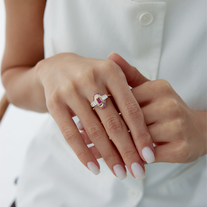 Pembe Liora Yüzük - Garo