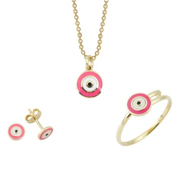 Pembe Nazar Boncuklu Çocuk Seti - Melike