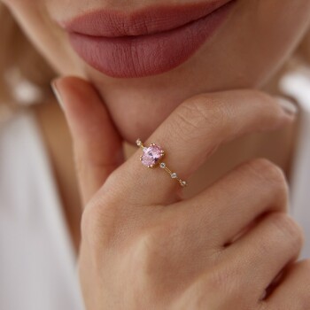 Pembe Oval Taşlı Yüzük - Ali Altınbas (1)