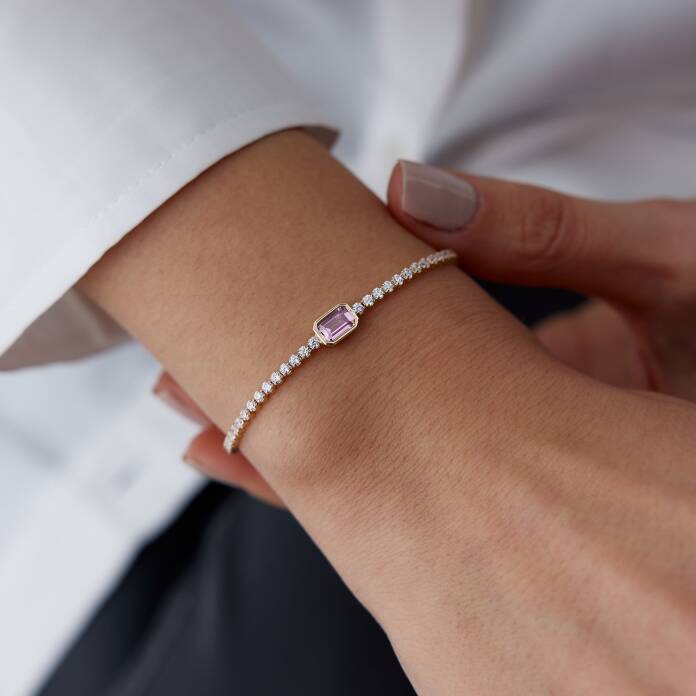 Pembe Taşli Su Yolu Bileklik - 1