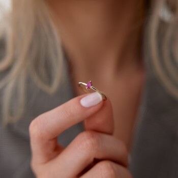 Pembe Taşlı Yüzük - Ador (1)