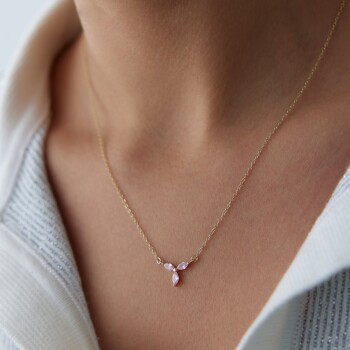 Pembe Trio Stone Kolye - 2