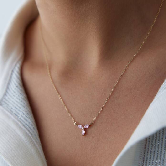 Pembe Trio Stone Kolye - 2