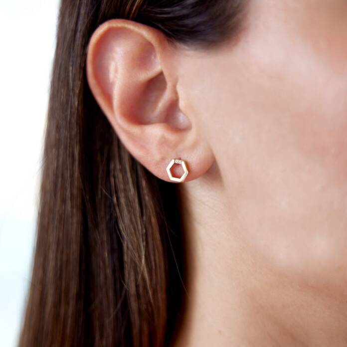 Petek Altıgen Küpe - 1