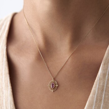Pink Compass Kolye - 2