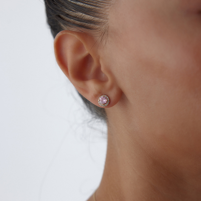 Pink Dump Vidalı Küpe - Koçak (1)