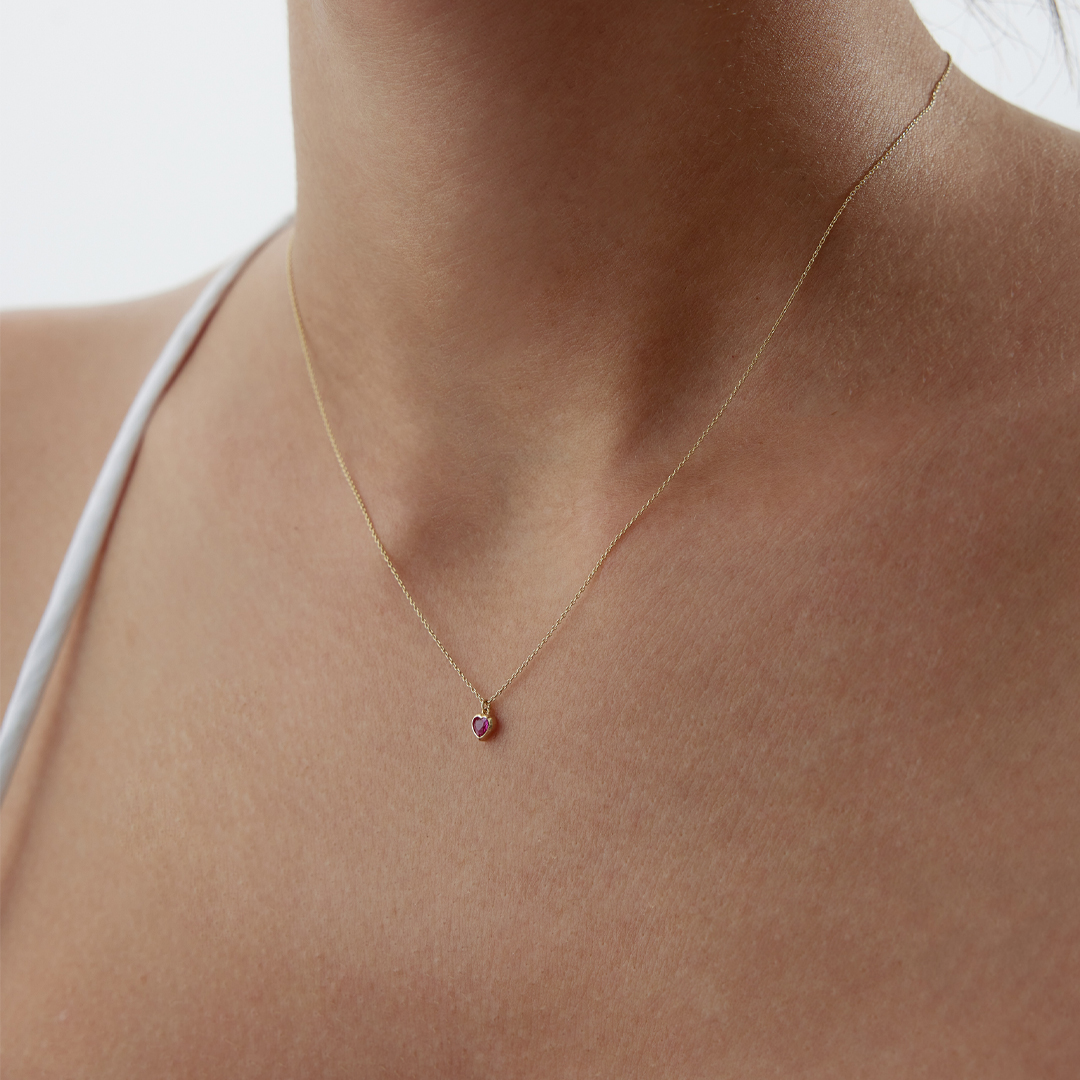 Pink Stone Kalp Kolye - 2