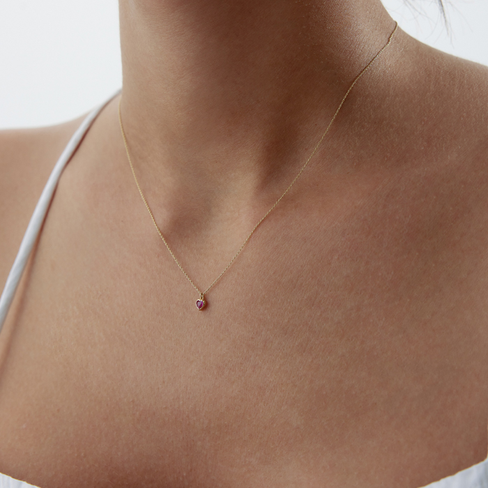 Pink Stone Kalp Kolye - 2