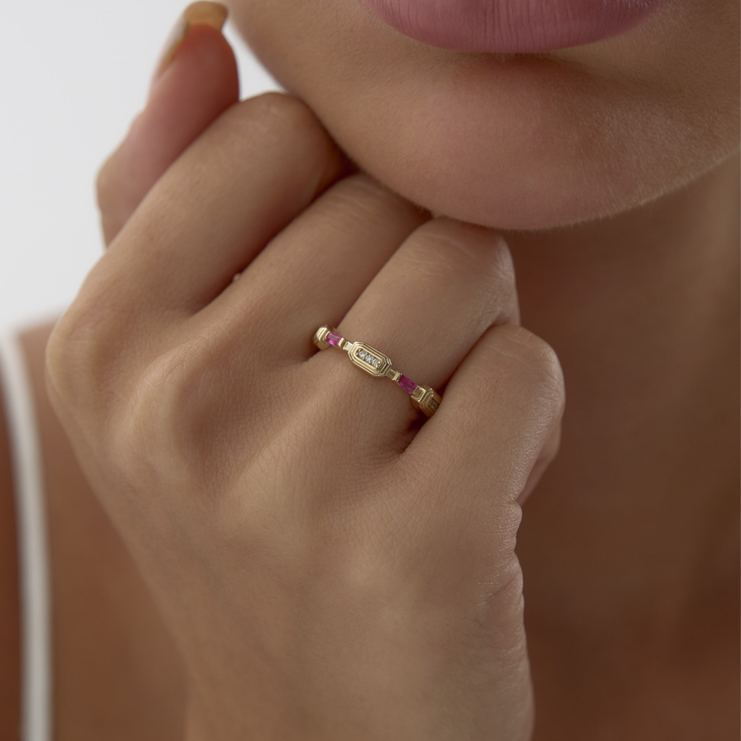 Pink Vera Axis Yüzük - 1