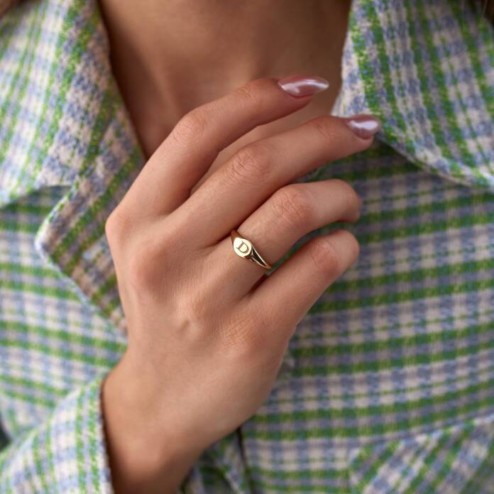 Plaka Harfli Plak Yüzük - 1