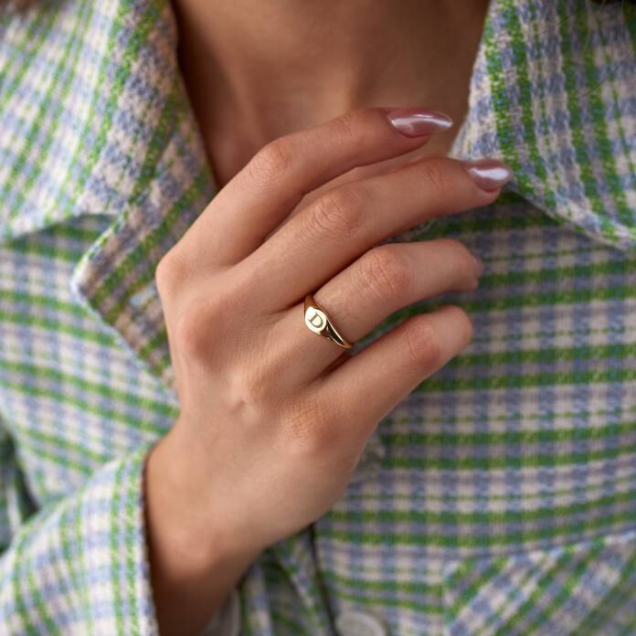 Plaka Harfli Plak Yüzük - 2