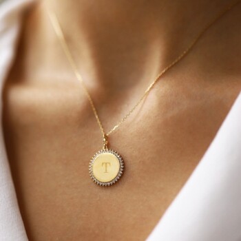 Plakalı Taşlı Kolye - Özçelik