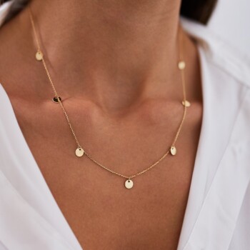 Pullu Altın Kolye - Dilmener