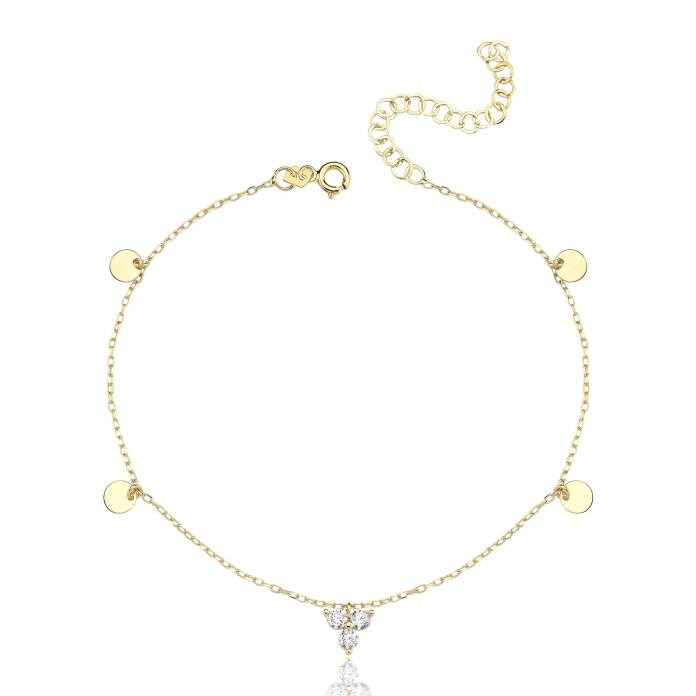 Pullu Üç Taşlı Halhal - 2