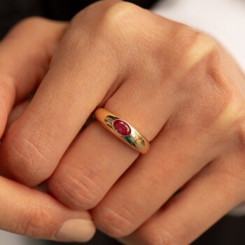 Red Sıvama Bombe Yüzük - Rayna