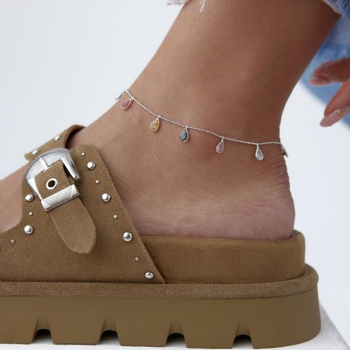 Renkli Damla Taşlı Halhal - Cemart (1)