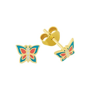 Renkli Kelebek Çocuk Küpesi - Melike