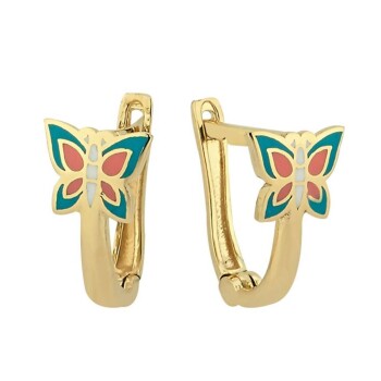 Renkli Kelebek Çocuk Küpesi - Melike