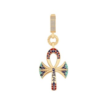 Renkli Mineli Ankh Charm - Ema