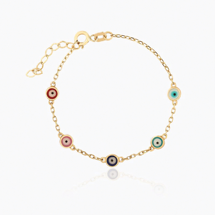 Renkli Mineli Nazar Çocuk Bilekliği - Bedri Yalçın