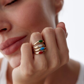 Renkli Mineli Yüzük - Alen