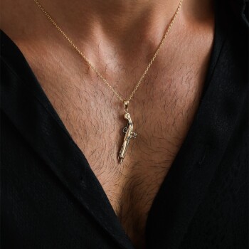 Retro Gun Erkek Kolye - 1